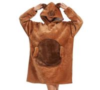 Sweat à Capuche Couverture Portable Pull Plaid Femme Sherpa Wearable Blanket Hoodie Homme Animal Plaids à Manches Unisexe