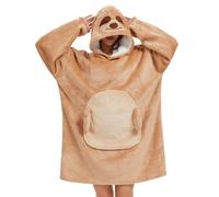 Sweat à Capuche Couverture Portable Pull Plaid Femme Sherpa Wearable Blanket Hoodie Homme Animal Plaids à Manches Unisexe