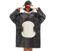 Sweat à Capuche Couverture Portable Pull Plaid Femme Sherpa Wearable Blanket Hoodie Homme Animal Plaids à Manches Unisexe