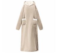 vidaXL Sweat à capuche couverture – polaire et flanelle – Beige L