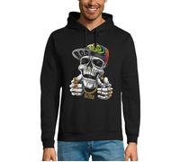 Sweat à capuche CRANE HIP HOP - Tete de mort avec une caquette - PIXEL EVOLUTION - Homme XS