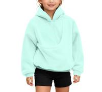 Sweat à capuche croisé sur le devant pour fille, pull à manches longues | Un sweat à capuche avec un panneau avant qui se chevauche distinctif qui crée un effet croisé drapé. Le design est uni