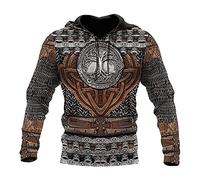 Sweat à capuche d'armure pour hommes Viking, pull à capuche Cosplay entièrement imprimé en 3D avec motif Yggdrasil, veste décontractée d'automne