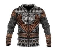 Sweat à capuche d'armure pour hommes Viking, pull à capuche Cosplay entièrement imprimé en 3D avec motif Yggdrasil, veste décontractée d'automne