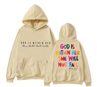 Sweat à capuche d'automne pour femme Fête des pères God Is In Her Tops pour femme Royaume-Uni, kaki, XXL