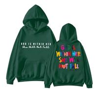 Sweat à capuche d'automne pour femme Fête des pères God Is In Her Tops pour femme Royaume-Uni, Vert, 5XL