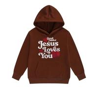 Sweat à capuche d'automne pour fille - Humour - Mignon - Capuche - Poche kangourou - Religieux - Décontracté - Inscription en forme de cœur - Haut de déclaration pour l'église, Stil-i02 Marron, 10-11