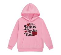 Sweat à capuche d'automne pour fille - Humour - Mignon - Capuche - Poche kangourou - Religieux - Décontracté - Inscription en forme de cœur - Haut de déclaration pour l'église, Stil-i08 Rose, 3-4 ans