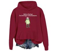 Sweat à capuche de grossesse amusant avec inscription « Hold On Partner I'm Growing A Little Buckaroo », Bordeaux-D, 3XL