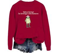 Sweat à capuche de grossesse amusant avec inscription « Hold On Partner I'm Growing A Little Buckaroo », Bordeaux-y, XL