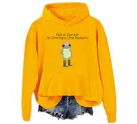Sweat à capuche de grossesse amusant avec inscription « Hold On Partner I'm Growing A Little Buckaroo », Jaune-D., XXL
