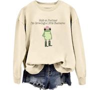 Sweat à capuche de grossesse amusant avec inscription « Hold On Partner I'm Growing A Little Buckaroo », Khika-y, L