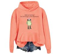 Sweat à capuche de grossesse amusant avec inscription « Hold On Partner I'm Growing A Little Buckaroo », Orange-D., L