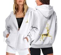 Sweat à capuche de Noël 2025 pour femme, chemisier de Noël, pull de Noël amusant 3 pour femme, pull à capuche surdimensionné décontracté avec fermeture éclair, sport, léger, pour intérieur et