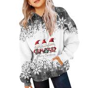 Sweat à Capuche De Noel Enfant, Pulls De Noels Veste d'hiver Enfant Filles Manches Longues Thermique Enfants avec Imprimé Renne Noël Sweatshirts De Noels Veste d'hiver Enfants