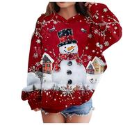 Sweat à Capuche De Noel Enfant, Pulls De Noels Veste d'hiver Enfant Filles Manches Longues Thermique Enfants avec Imprimé Renne Noël Sweatshirts De Noels Veste d'hiver Enfants
