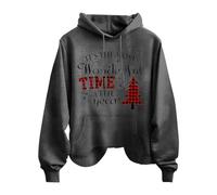 Sweat à capuche de Noël pour femme - Sweat-shirt confortable pour femme - Inscription « The most Wonderful Time of the Year » - Mode décontractée - Manches longues - Sweat à capuche avec poches - Haut