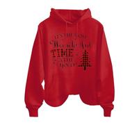 Sweat à capuche de Noël pour femme - Sweat-shirt confortable pour femme - Inscription « The most Wonderful Time of the Year » - Mode décontractée - Manches longues - Sweat à capuche avec poches - Haut