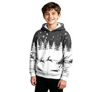 Sweat à capuche de Noël pour garçon Motif traîneau et renne | Pull d'hiver pour enfants, Père Noël, flocon de neige, vêtements à capuche pour adolescents