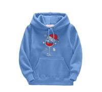 Sweat à capuche de Noël pour garçon - Pull de Noël amusant pour enfants avec impression verre de vin rouge - Sweat à capuche décontracté Chirstmas - Pull à capuche de Noël - Pull d'hiver