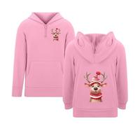 Sweat à capuche de Noël pour garçon, surdimensionné, pull de Noël pour enfants avec poches, sweat-shirt de Noël avec impression 3D de renne confortable Chirstmas Sweat à capuche de Noël Pull à capuche