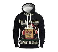 Sweat à capuche de Noël pour homme avec inscription amusante « Full of Christmas Cheer » - Sweat à capuche amusant pour les fêtes, Style_e01 Noir, M