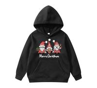 Sweat à capuche de Noël surdimensionné pour garçon - Pull de Noël pour enfants avec capuche - Sweatshirt de Noël avec imprimé Père Noël - Pull d'hiver Chirstmas