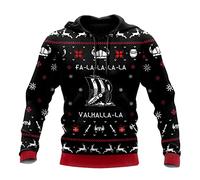 Sweat À Capuche De Noël, Unisexe Viking Impression 3D Nouveauté Zip Grande Poche Sweat À La Mode Harajuku Veste Décontractée Veste,Christmas Deer,L