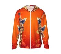 Sweat à capuche de protection solaire UPF 50+ pour homme - Veste légère à manches longues - Girafe portant des lunettes de soleil - Rashguard, noir, Small