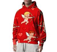 Sweat à capuche de Saint-Valentin pour homme - Sweat à manches longues pour homme - Imprimé 3D - Pour la maison, l'intérieur et l'extérieur, Mr3, L