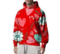 Sweat à capuche de Saint-Valentin pour homme - Sweat à manches longues pour homme - Imprimé 3D - Pour la maison, l'intérieur et l'extérieur, multicolore, XXL
