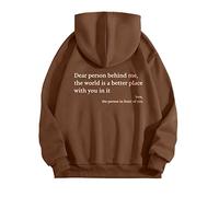 Sweat à capuche Dear Person Behind Me pour femme - Décontracté - Pour femme et fille - Manches longues - Peluche doublée en polaire - Pour l'hiver et l'automne - Vous êtes assez, kaki, 5XL