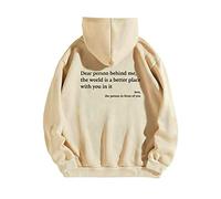 Sweat à capuche Dear Person Behind Me pour femme - Décontracté - Pour femme et fille - Manches longues - Peluche doublée en polaire - Pour l'hiver et l'automne - Vous êtes assez, beige, L