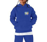 Sweat à capuche décontracté à manches longues pour fille - Motif graphique mignon, noir foncé, 3-4 ans