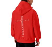 Sweat à capuche décontracté avec un design inspirant pour les garçons, idéal pour les groupes de jeunes, l'église au quotidien., rouge, 7-8 ans