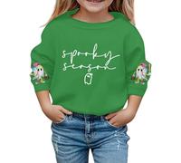 Sweat à Capuche décontracté imprimé Halloween pour Filles Douceur absolue et Confort Optimal pour l'automne Ensemble Tendance pour Jeunes Enfants et Adolescents (Green, 12-24Months)