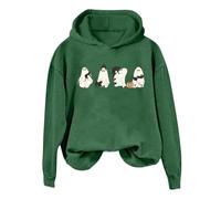 Sweat à capuche décontracté pour femme - Costume d'Halloween tendance - Pull à capuche - Citrouille - Coupe ample - Cordon de serrage - Tendance - Faites des tours ou des friandises gothiques