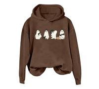 Sweat à capuche décontracté pour femme - Costume d'Halloween tendance - Pull à capuche - Citrouille - Coupe ample - Cordon de serrage - Tendance - Faites des tours ou des friandises gothiques