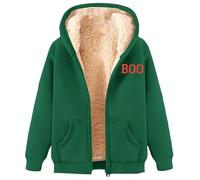 Sweat à capuche décontracté pour femme - Joli costume d'Halloween pelucheux avec capuche - Vêtements pour tours ou friandises - Tendance - Graphique athlétique - Fermeture éclair - Style gothique