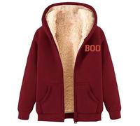 Sweat à capuche décontracté pour femme - Joli costume d'Halloween pelucheux avec capuche - Vêtements pour tours ou friandises - Tendance - Graphique athlétique - Fermeture éclair - Style gothique