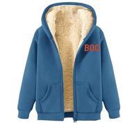 Sweat à capuche décontracté pour femme - Joli costume d'Halloween pelucheux avec capuche - Vêtements pour tours ou friandises - Tendance - Graphique athlétique - Fermeture éclair - Style gothique