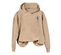 Sweat à capuche décontracté pour homme avec poche, pull à capuche confortable pour la vie quotidienne, motif imprimé monde océan, parfait avec un jean pour le printemps et l'automne, kaki, XL