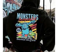 Sweat à capuche décontracté pour homme, imprimé recto-verso avec Sulley et Mike Wazowski de Monstres et Cie, style dessin animé décontracté, idéal au quotidien. L,M,S,XL,XXLCartoon,graphique,LettresTi