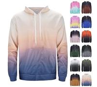 Sweat à capuche dégradé pour homme, léger, à manches longues, couleurs simples, sweats à capuche confortables, pour le sport, les loisirs, les week-ends, avec poche de rangement, sweat à capuche
