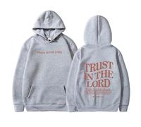 Sweat à capuche d'entraînement Christian Trust In The Lord Y2K Graphic Jésus doublé polaire Haut Dieu uni confort manches longues tendance Sweat à capuche léger Jésus Saves, gris, S