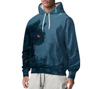 Sweat à capuche d'Halloween décontracté pour homme - Pull à capuche plissé à manches longues - Pull d'hiver chaud - Sweat-shirt de sport léger et décontracté - Sweat à capuche vintage, bleu marine