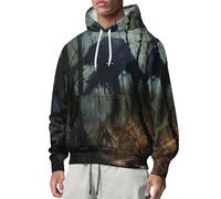 Sweat à capuche d'Halloween décontracté pour homme - Pull à capuche plissé à manches longues - Pull d'hiver chaud - Sweat-shirt de sport léger et décontracté - Sweat à capuche vintage, bronze, S