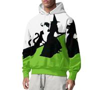 Sweat à capuche d'Halloween décontracté pour homme - Pull à capuche plissé à manches longues - Pull d'hiver chaud - Sweat-shirt de sport léger et décontracté - Sweat à capuche vintage, Vert, S