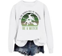 Sweat à capuche d'Halloween « In A World Full Of Princesses Be A Witch », Blanc-y, S