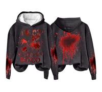 Sweat à capuche d'Halloween pour femme avec imprimé « Bloody I'M Ok It'S Not Mu Blood », gris foncé, XL